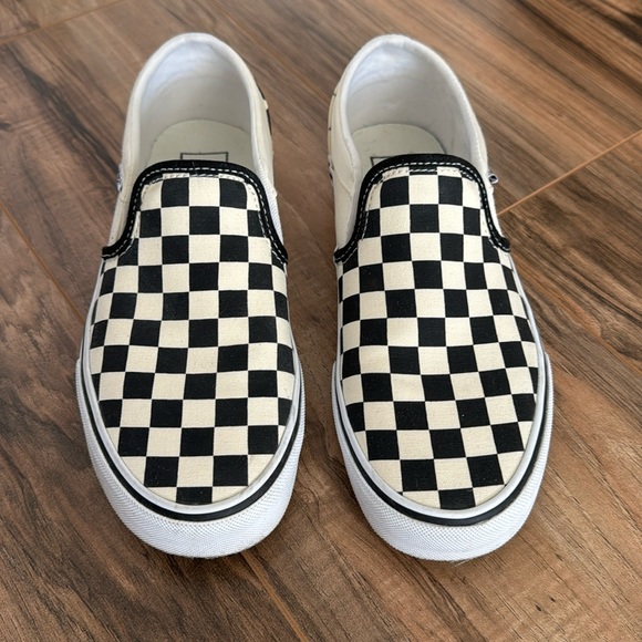 Vans Shoes - Van’s Classic Slip-On Checkerboard Black and White Canvas Shoes Size 7